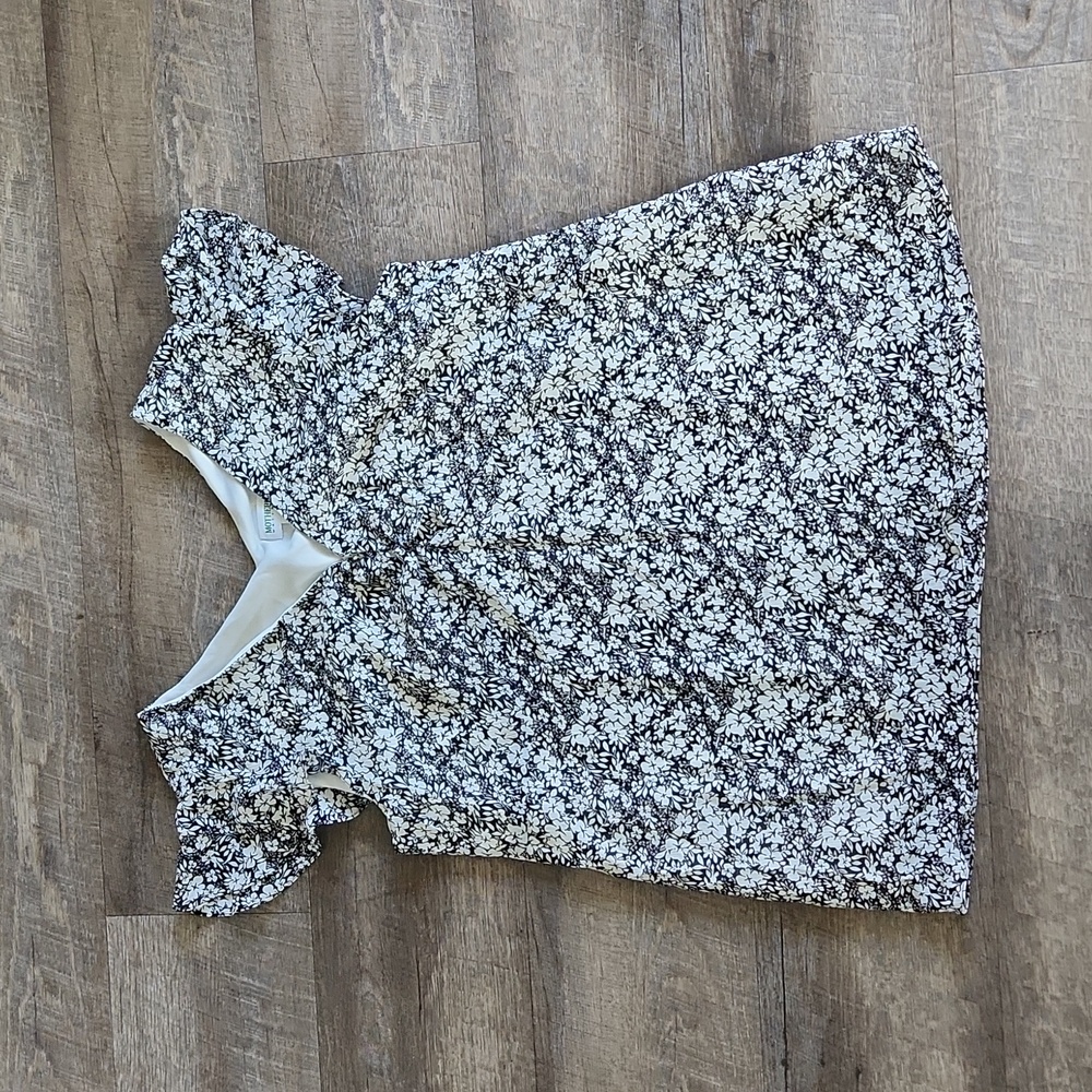 Black and white maternity blouse